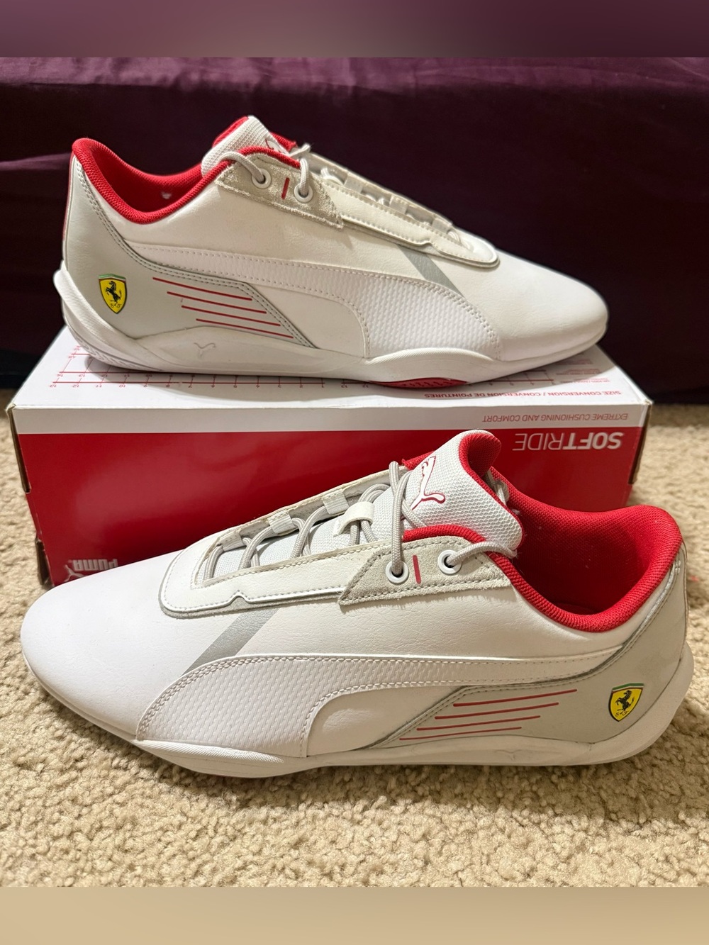 PUMA Scuderia Ferrari x R Cat Machina Mens Shoes Sneakers White Casual Sz 11, 12